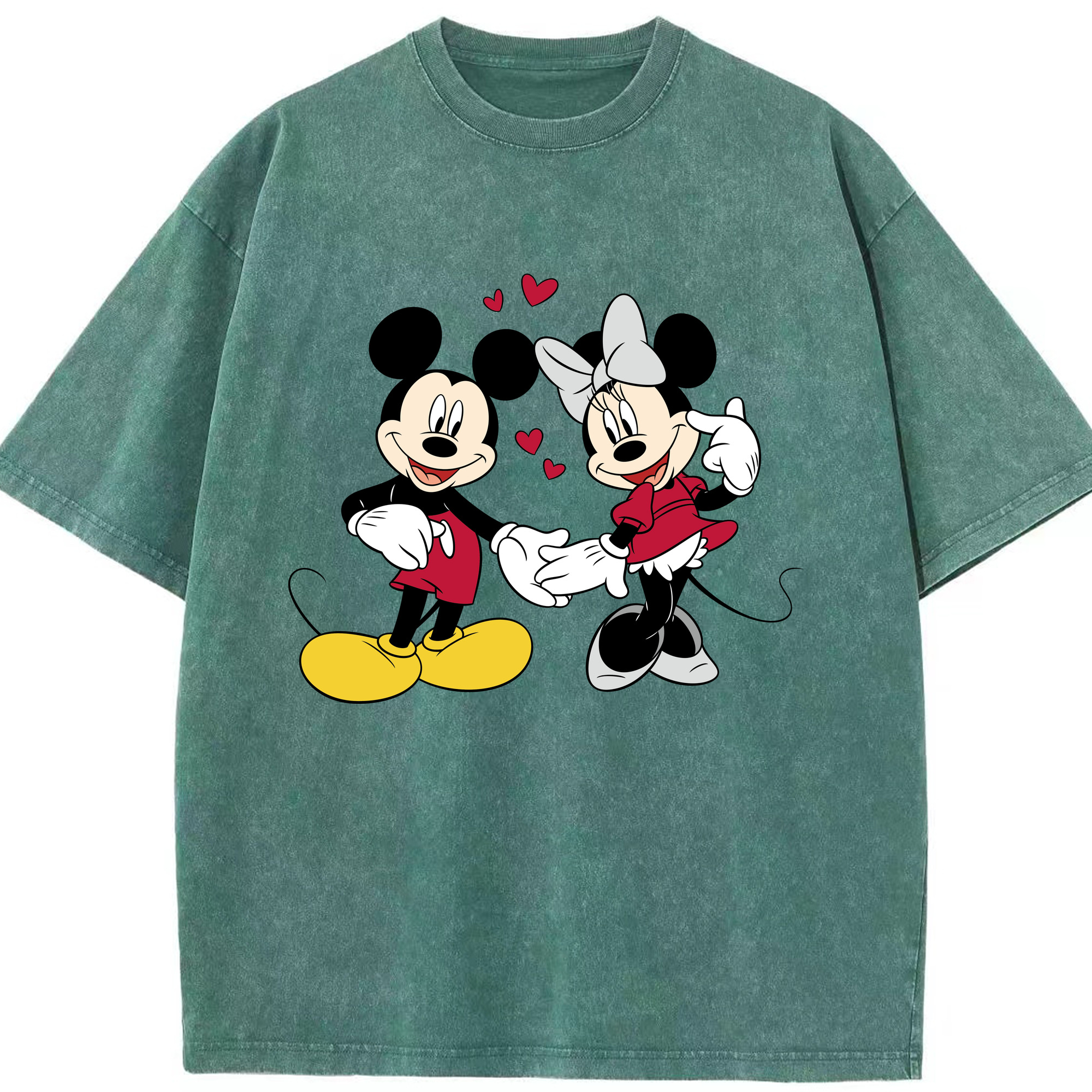 （画像用） ミッキーマウス Mickey Mouse 綿100% ヴィンテージ風 半袖Tシャツ（フロントプリント）
